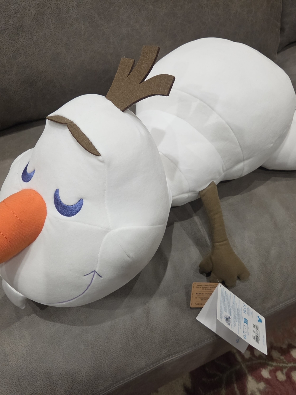 Disney Store Cuddleez Olaf Frozen Sleeping Plush Toy 25" - NWT